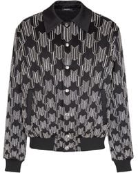 Balmain - Satin Bomber Jacket With Crystal Embroidery - Lyst