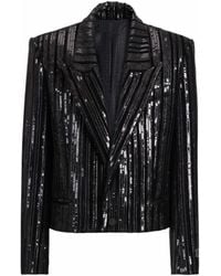 Balmain - Cropped Sequin Velvet Jacket - Lyst