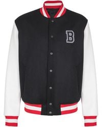 Balmain - Varsity Wool And Faux Leather Jacket - Lyst
