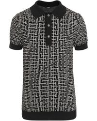 Balmain - Monogrammed Polo Shirt - Lyst