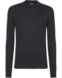 Balmain - Silk And Cotton Knit Pb Jumper - Lyst
