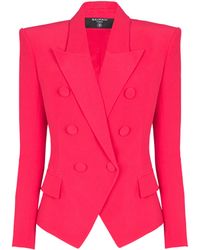 Balmain - Fitted Crepe 6-Button Jacket - Lyst