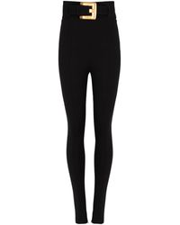 Balmain - Stretch Trousers With Belt - Lyst