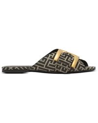 Balmain - Flat Monogram Jacquard Anthem Sandals - Lyst