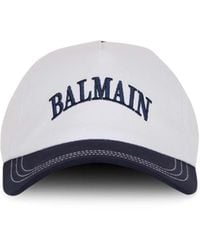 Balmain - Two-Tone Cotton Cap - Lyst