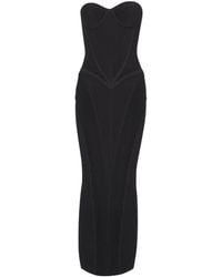 Balmain - Long Strapless Knit Dress - Lyst