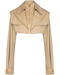 Balmain - Cropped Gabardine Jacket - Lyst