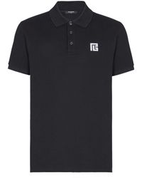 Balmain - Embroidered Cotton Polo - Lyst