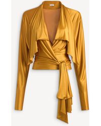 Balmain - Flowing Jersey Blouse With Tie - Lyst