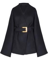 Balmain - Kurzer Wollmantel - Lyst