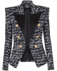 Balmain - Jacke Mit Sechs Knöpfen Und „Lettre D'Amour"-Print - Lyst