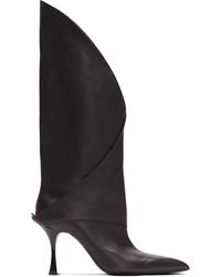 Balmain - Twist Heeled Leather Boots - Lyst