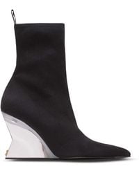 Balmain - Wedge Knit Ankle Boots - Lyst