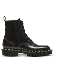 Balmain - Glazed Leather Army Boots - Lyst