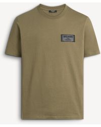 Balmain - T-Shirt With Vintage Leather Label - Lyst