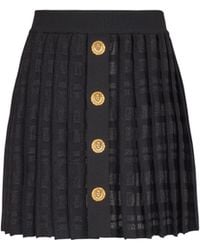 Balmain - Short Pleated Skirt - Lyst