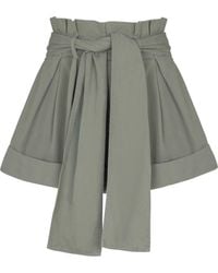 Balmain - Cotton Gabardine High-Waisted Shorts - Lyst