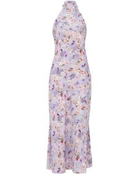 Balmain - Printed Poppy Flower Dress - Lyst