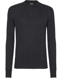 Balmain - Silk And Cotton Knit Pb Jumper - Lyst