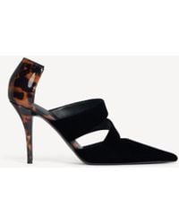 Balmain - Velvet And Printed Patent Leather Pumps - Lyst