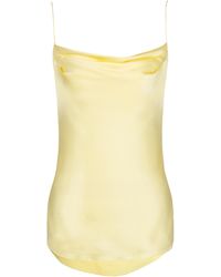 Balmain - Silk Satin Top With Thin Straps - Lyst