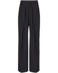Balmain - Wool Twill Trousers With Wide Knife Pleats - Lyst