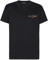 Balmain - T-Shirt With Vintage Gel Logo - Lyst