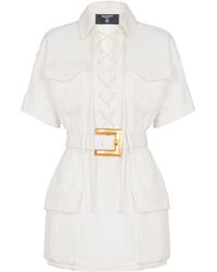 balmain white lace dress Balmain