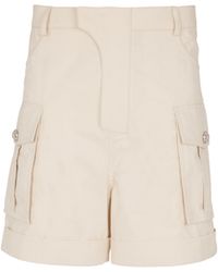 Balmain - Cotton Cargo Bermuda Shorts - Lyst