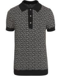 Balmain - Monogrammed Polo Shirt - Lyst