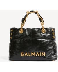 Balmain - Sac Cabas 1945 Soft Small En Cuir De Veau Craquelé - Lyst