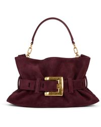 Balmain - Medium Anthem Suede Leather Bag - Lyst