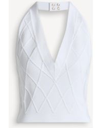Balmain - Quilted Knit Halterneck Top - Lyst