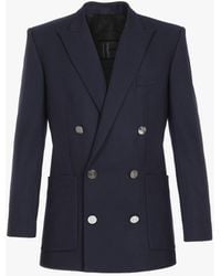 Balmain Wool Blazer With Double-breasted Buttoned Fastening in Black for  Men - Lyst