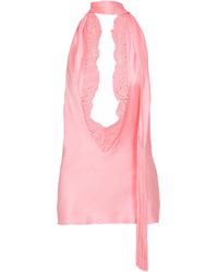Balmain - Backless Fringed Satin Top - Lyst