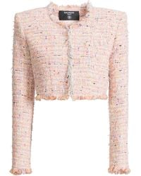 Balmain - Tweed Cropped Jacket - Lyst