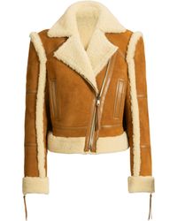 Balmain - Shearling Biker Jacket - Lyst