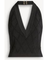 Balmain - Quilted Knit Halterneck Top - Lyst