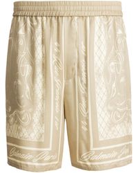 Balmain - Printed Foulard Pyjama Shorts - Lyst
