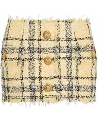 Balmain - Glitter Tweed Mini Skirt - Lyst