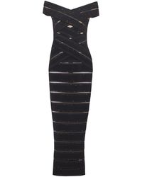 Balmain - Mesh Knit Bodycon Dress - Lyst