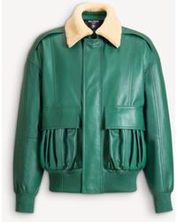 Balmain - Shearling Leather Bomber Jacket - Lyst
