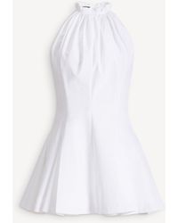 Balmain - Flared Cotton Poplin Dress - Lyst