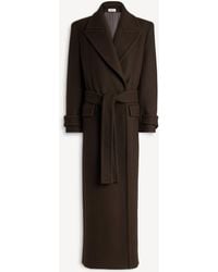 Balmain - Belted Wool Cloth Coat - Lyst