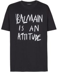 Balmain - Printed T-Shirt - Lyst