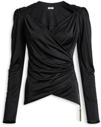 Balmain - Draped Flowing Jersey Top - Lyst