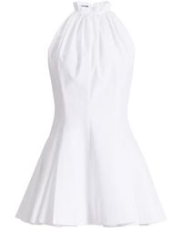 Balmain - Flared Cotton Poplin Dress - Lyst