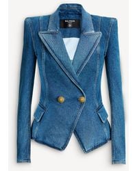 Balmain - Denim 2-Button Jacket - Lyst