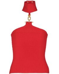 Balmain - Sleeveless Knit Top With Embellished Detail - Lyst