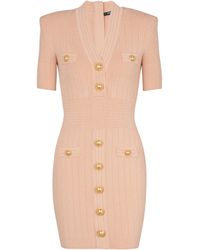 Balmain - Knitted Dress With Buttons - Lyst